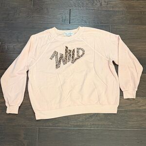 Wildfox Sweatshirt Pink Leopard WILD Logo